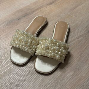 Pearl slides 
Wore once for my wedding day